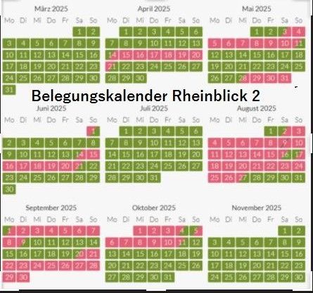 Belegungskalender Rheinblick 2