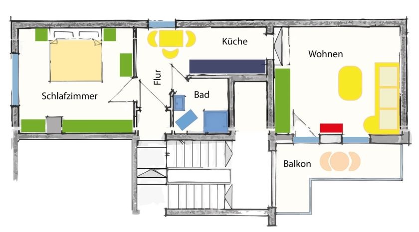 Grundriss Fewo Blütenzauber